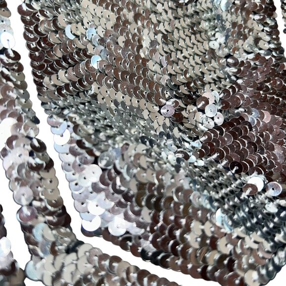 tory burch navy blue silver tightly woven sequins tunic top ORIGINAL 6 - Picture 5 of 5